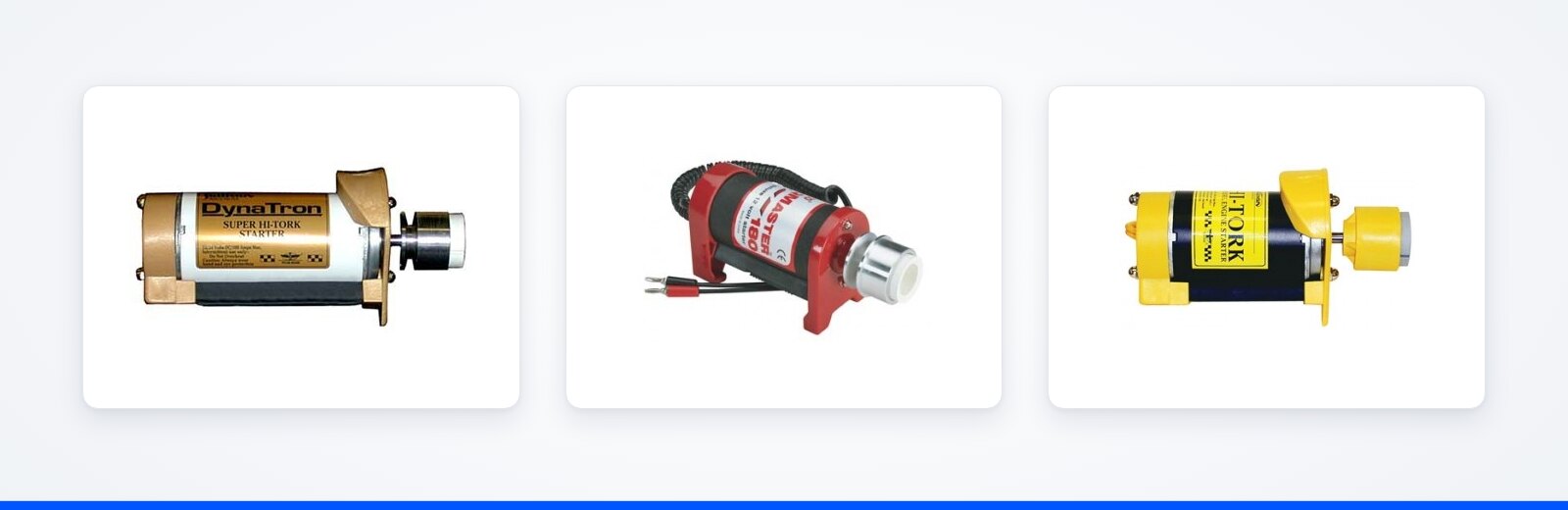 Sullivan Dynatron, Hobbico Torque Master 180 and Sullivan Hi-Tork 12V engine starters